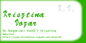 krisztina vozar business card